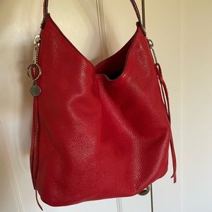 Rebecca Minkoff Medium Bryn Leather Hobo in Fire Engine Red